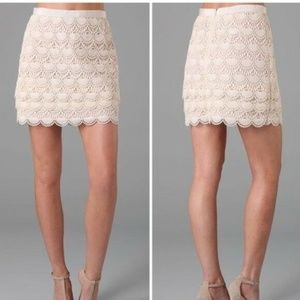 Club Monaco Crochet Scalloped Mini Skirt - Size 4